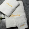 Personalised White Towel Set Bath Hand and Flannel Gift