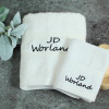Personalised Hand Towel Set White Hand Towel and Flannel