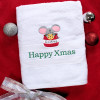 Christmas Bath Towel Xmas Cookies Embroidered Gift Towel