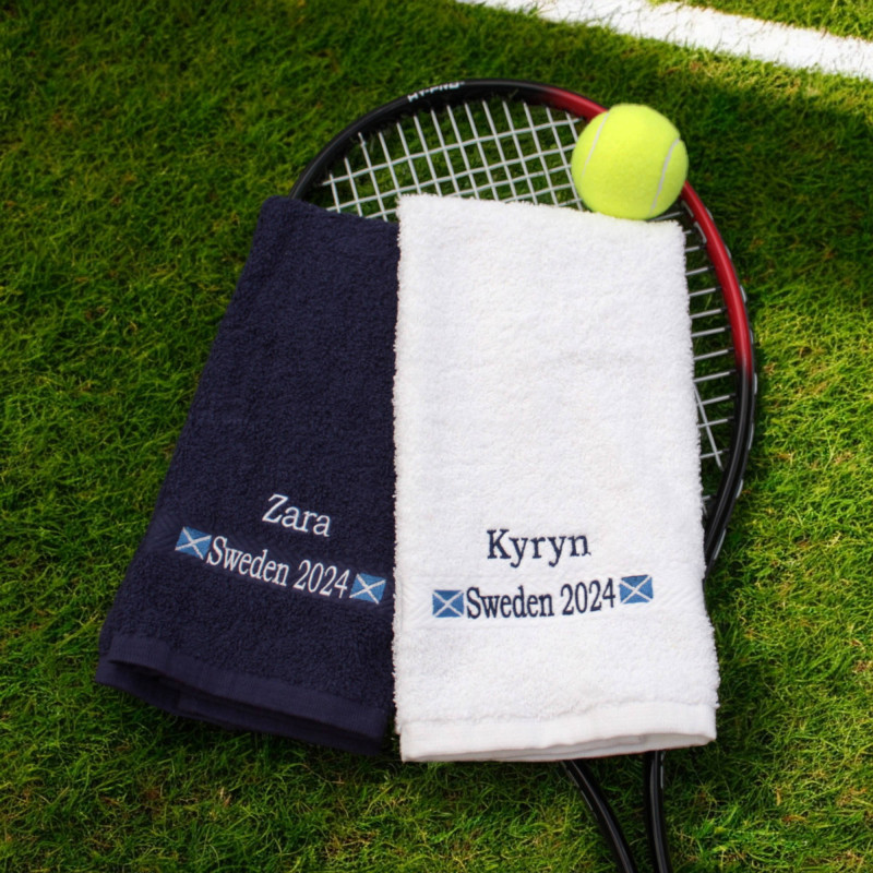Sports Gym Towel Personalised Towel with Small Flags
