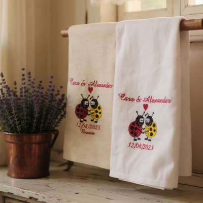Ladybirds Tea Towel Personalised Kitchen Towel