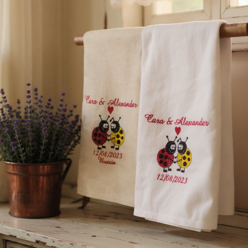 Ladybirds Tea Towel Personalised Kitchen Towel