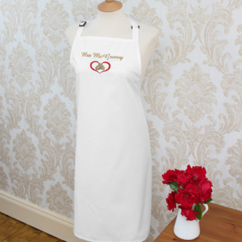 Personalised Brides Apron Wedding Rings Bridal Apron