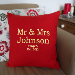 Personalised Red Cushion Anniversary Gift Cushions