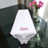 Ladies Personalised Handkerchief Pretty Butterfly Lace Corner Hanky
