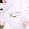 Personalised Wedding Hanky Doves Personalised Lace Handkerchief