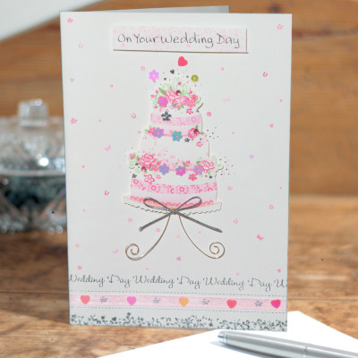 Wedding Day Cards 3D Wedding Cake Marriage Card