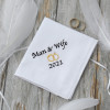 Wedding Rings Handkerchief Man and Wife Marriage Anniversary Hanky