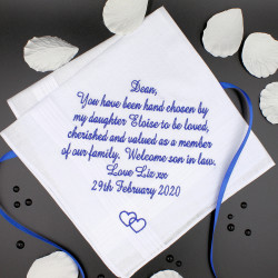 Wedding Poem Handkerchief Gents Fine Cotton Hanky