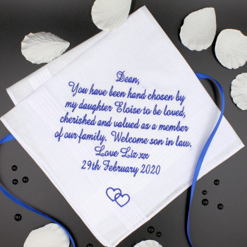 Wedding Poem Handkerchief Gents Fine Cotton Hanky