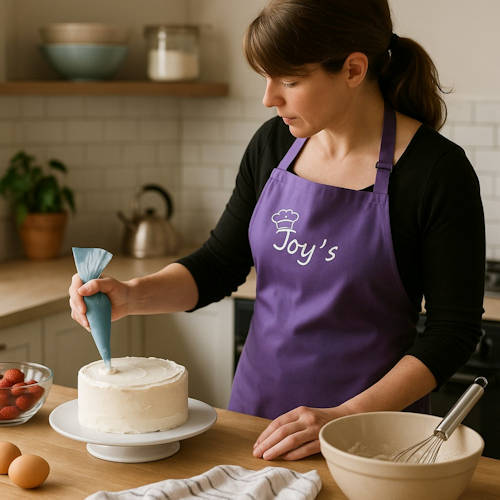 Personalised Ladies Apron Purple Chefs Apron