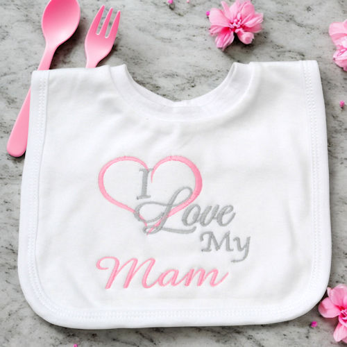 Personalised Baby Bibs I Love My... Mum Dad Brother Sister