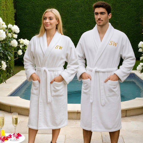 Personalised Bathrobe Luxury Turkish Terry Cotton