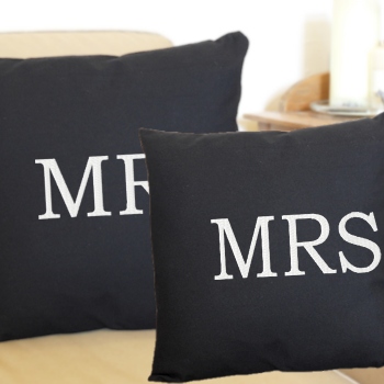 mr and mrs cushion covers