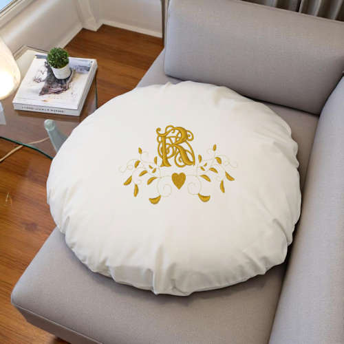 Round Cushion Personalised Embroidered Cushion