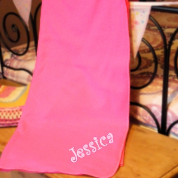 personalised pink blanket