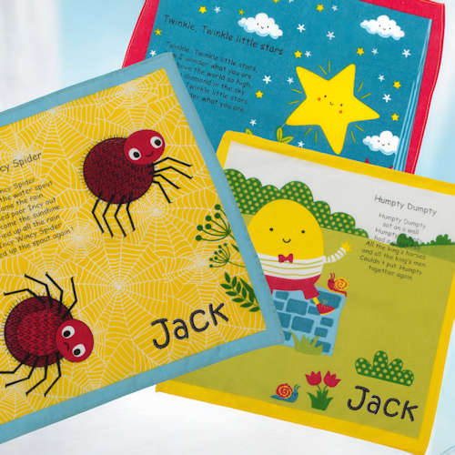 Childrens Handkerchiefs Nursery Rhyme Hankies Set of 3
