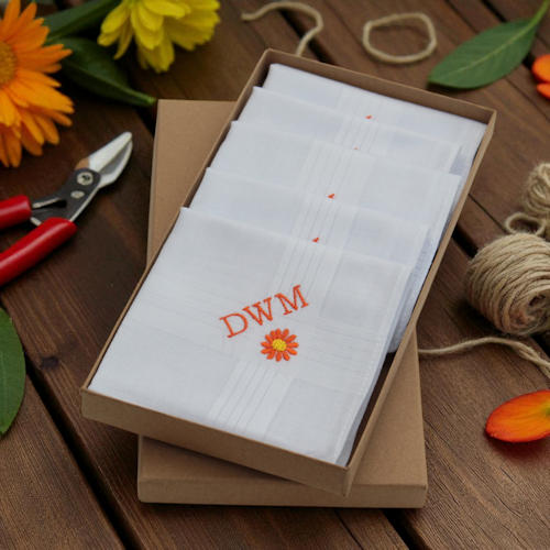 Gardeners Gift Handkerchiefs Gift Box Set of 5 African Daisy Hankies Gardeners Gift Handkerchiefs Gift Box Set of 5 African Daisy Hankies