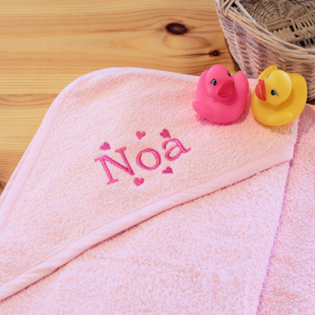 embroidered baby towels hooded