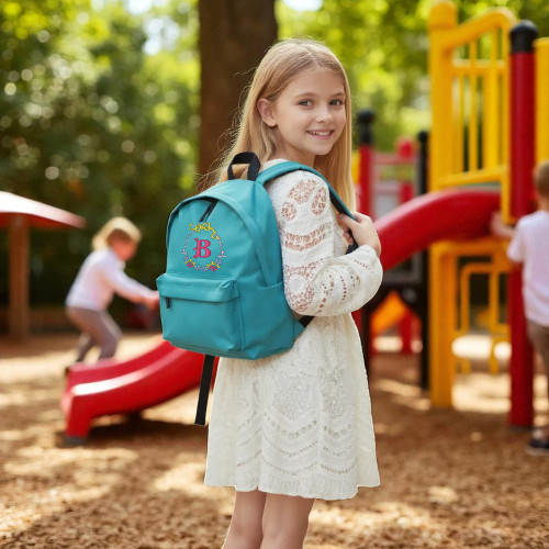 Kids Personalised Backpack Floral Monogram School Bag Kids Personalised Backpack Floral Monogram School Bag