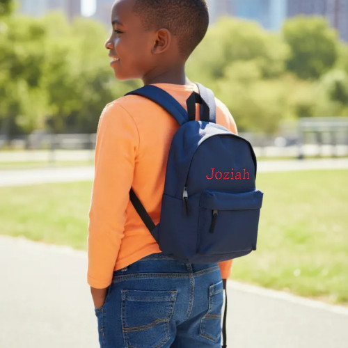 Personalised School Backpack Navy Named Kids Bag Personalised School Backpack Navy Named Kids Bag
