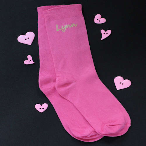 Personalised Pink Socks Printed Ladies Socks Personalised Pink Socks Printed Ladies Socks