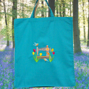 embroidered book bag