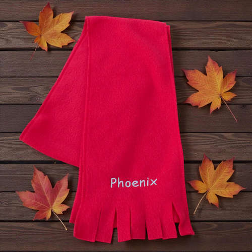 Childrens Red Scarf Kids Personalised Scarf