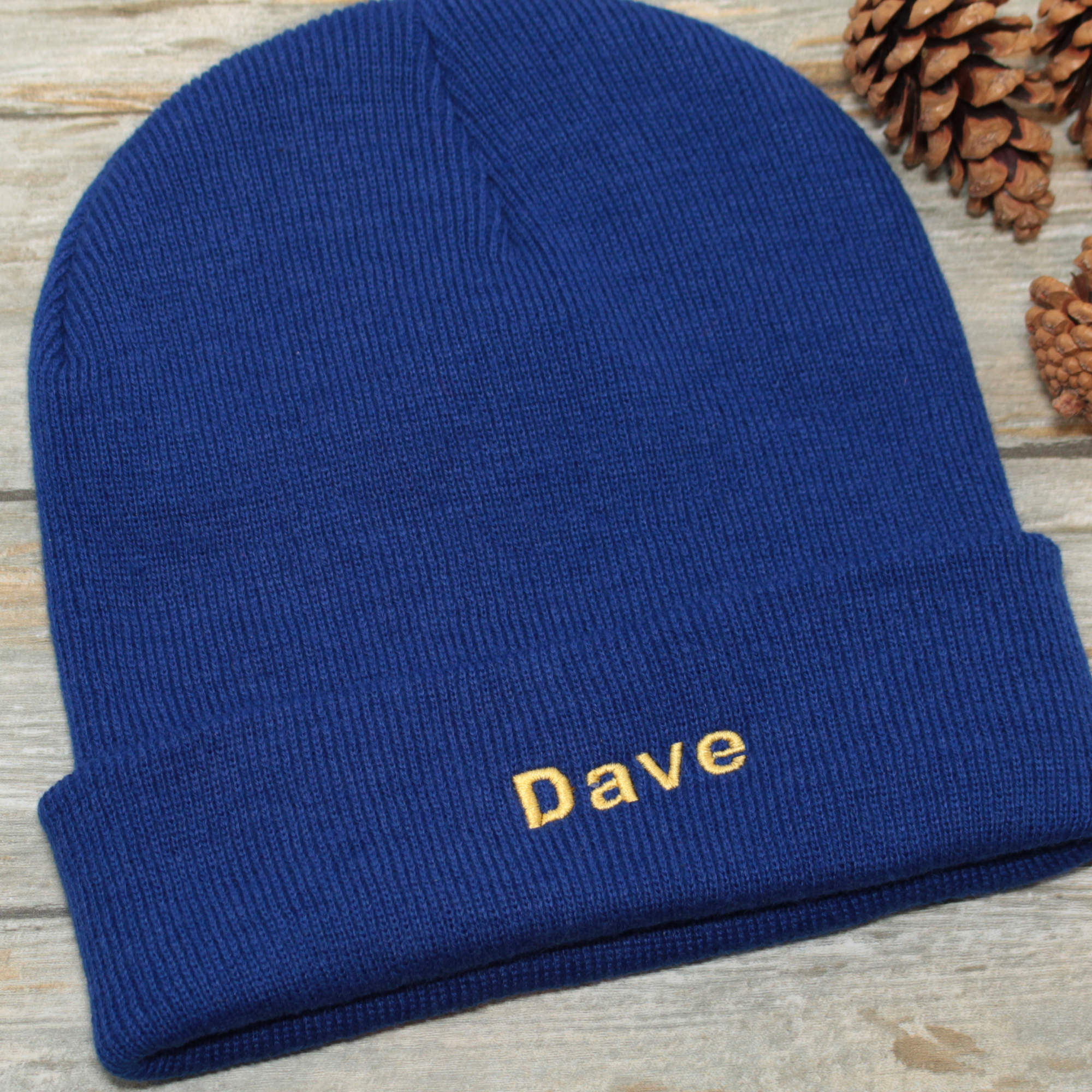 Personalised Beanie Hat Royal Blue Cuffed Hat