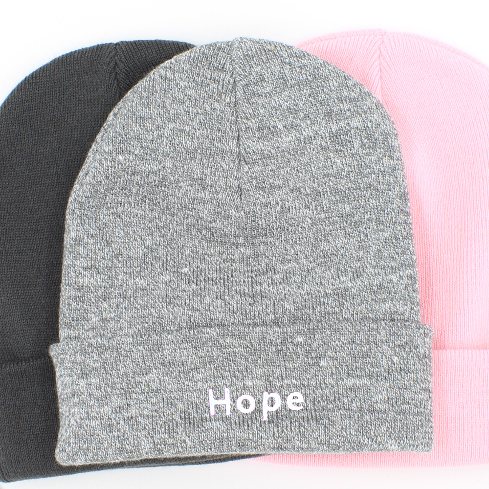 Personalised Beanie Hat Dark Grey Cuffed Hat