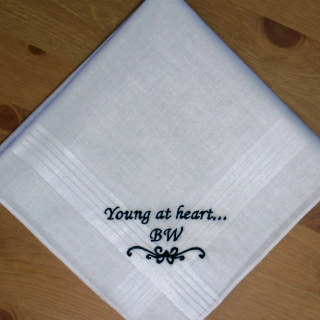 Personalised Handkerchief Mens Message Embroidered Handkerchief