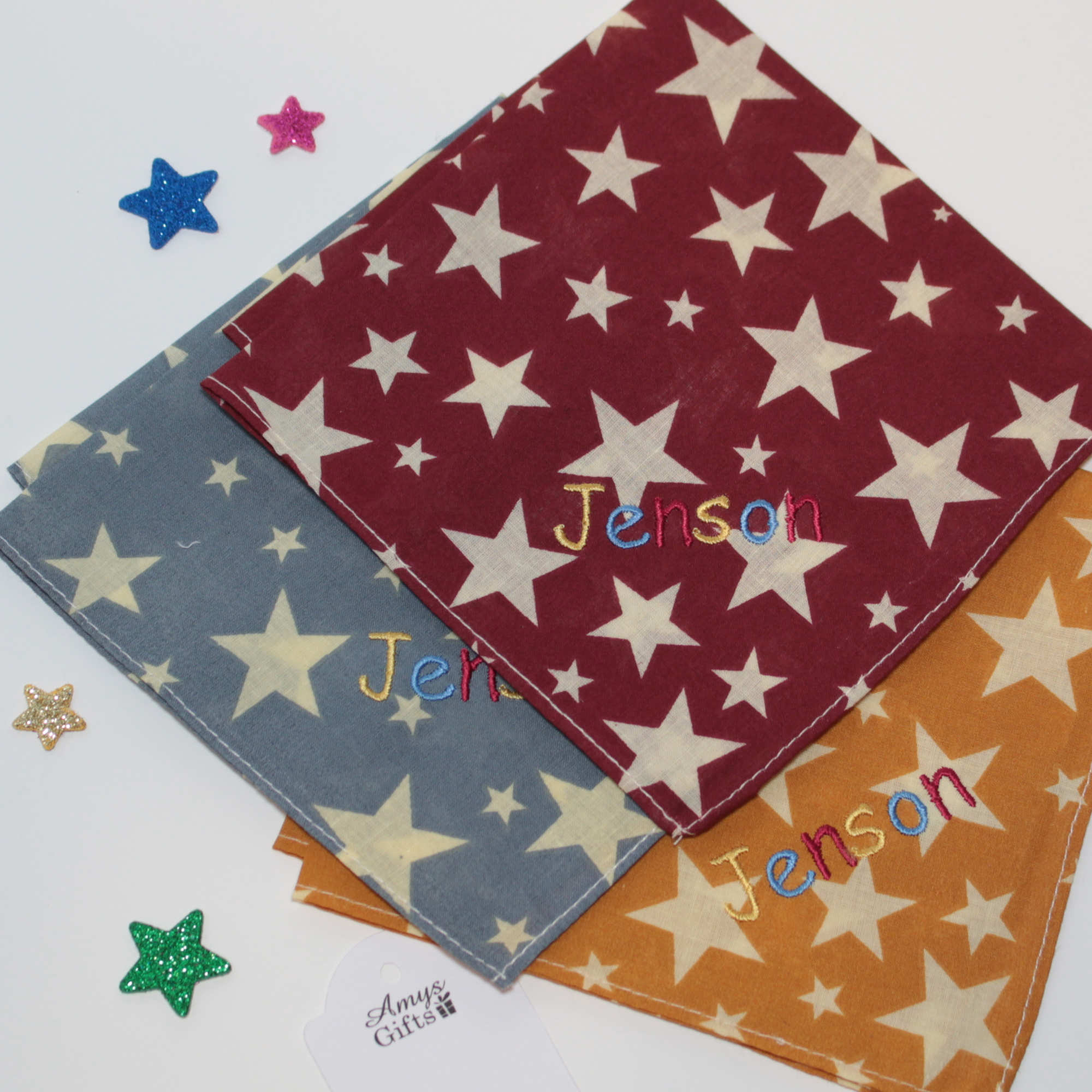 Childrens Handkerchiefs Colourful Star Kids Hanky Set