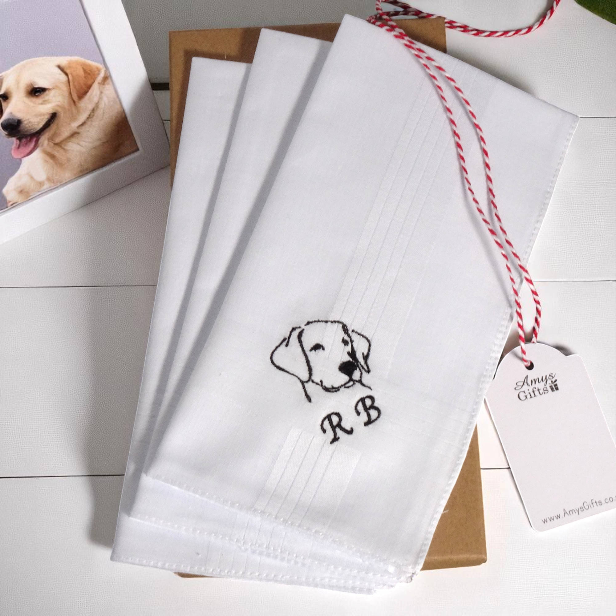 Labrador Dog Handkerchiefs Fathers Day Gift Boxed Set