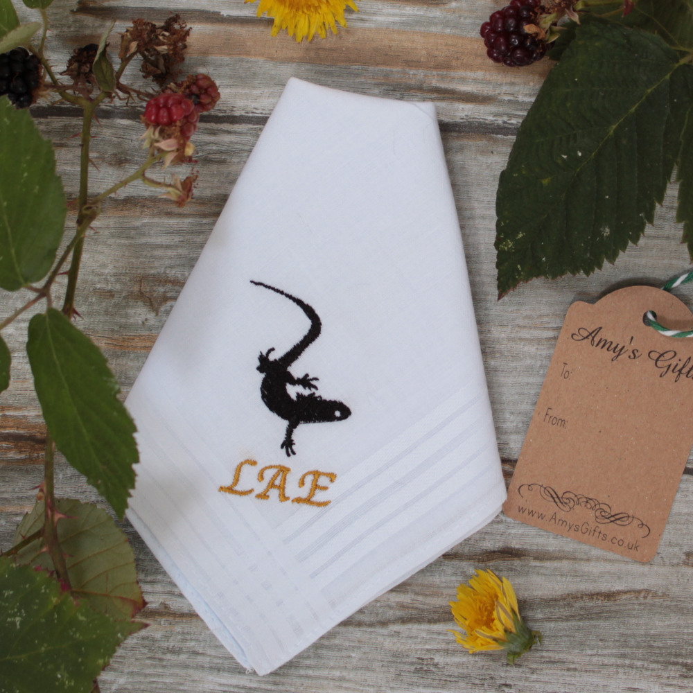 Personalised Newt Hanky British Wildlife Handkerchief