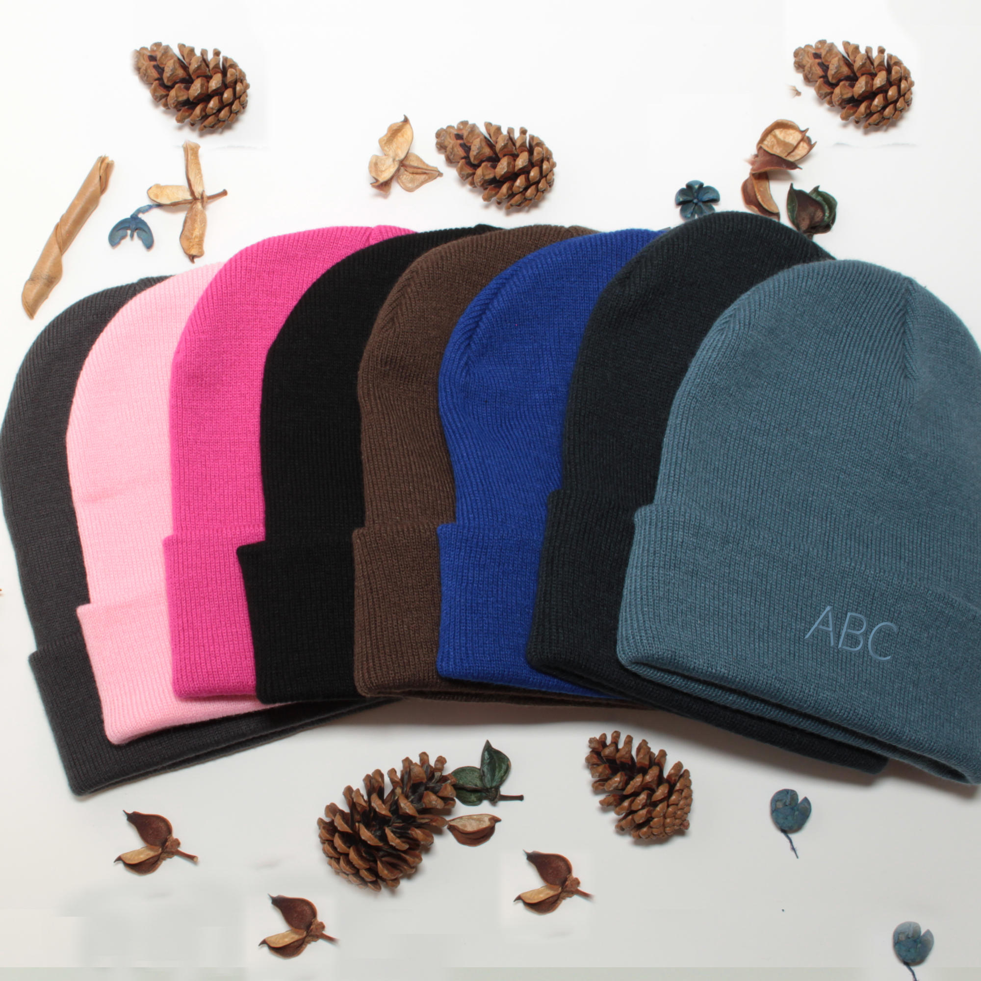 Personalised Beanie Hat Embroidered Cuffed Beanie Hat