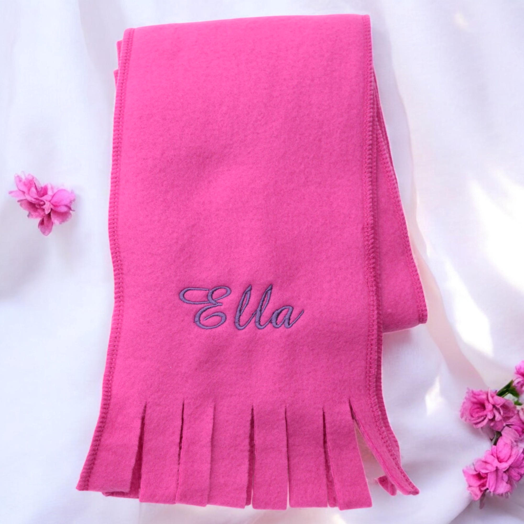 Childrens Dark Pink Scarf Girls Personalised Scarf