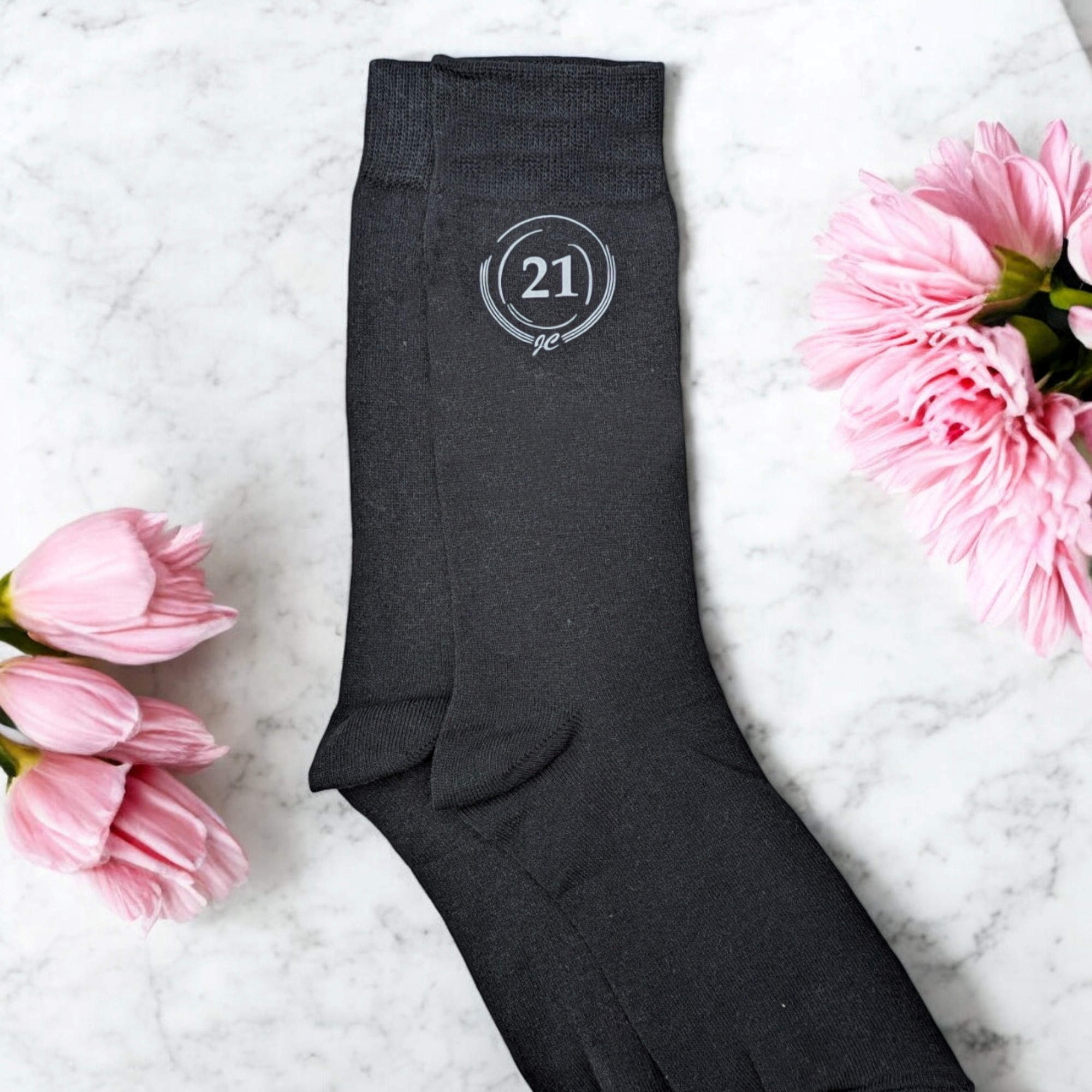 Birthday Socks Ladies Gift Custom Printed Age and Initials