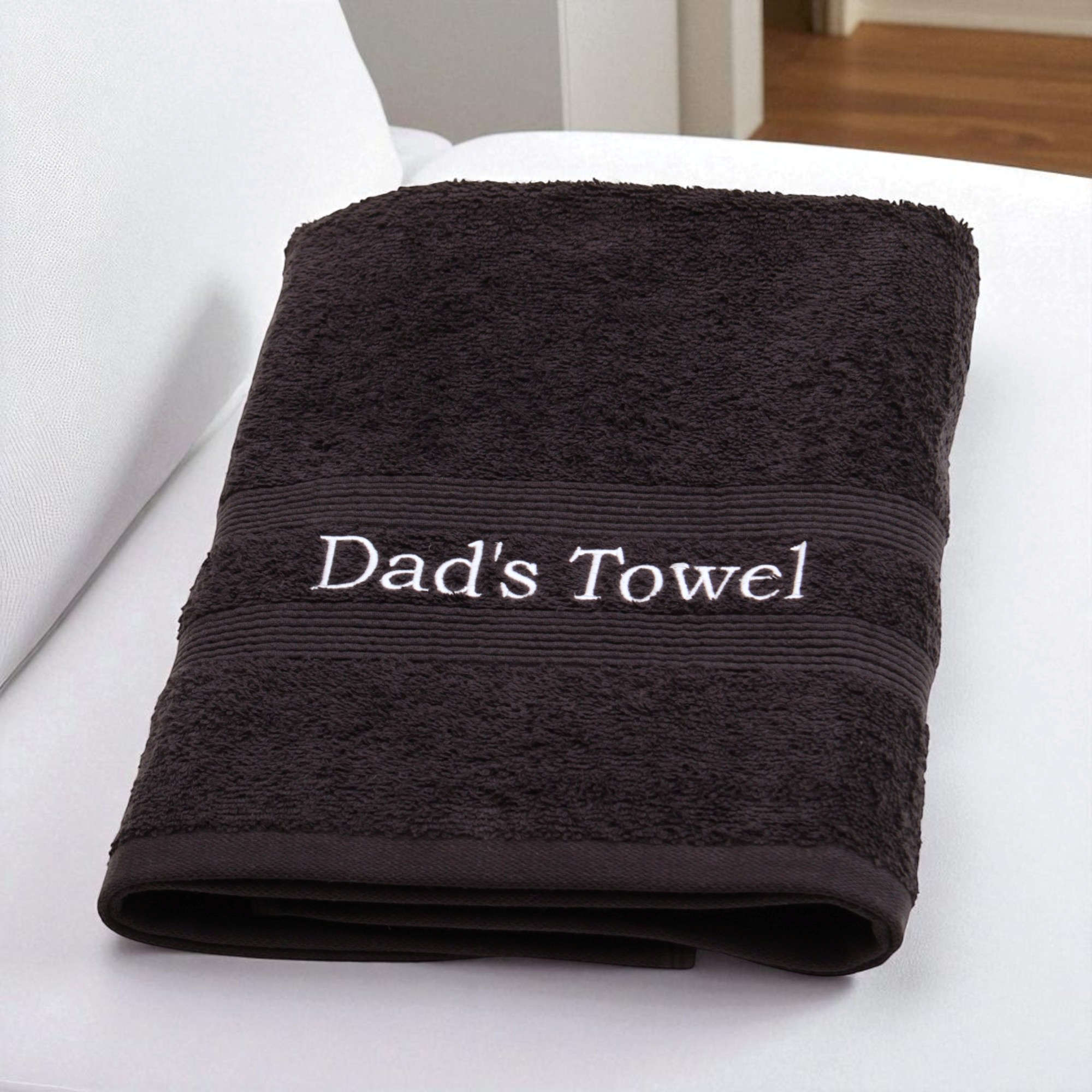 Personalised Towel Black Bath Towel