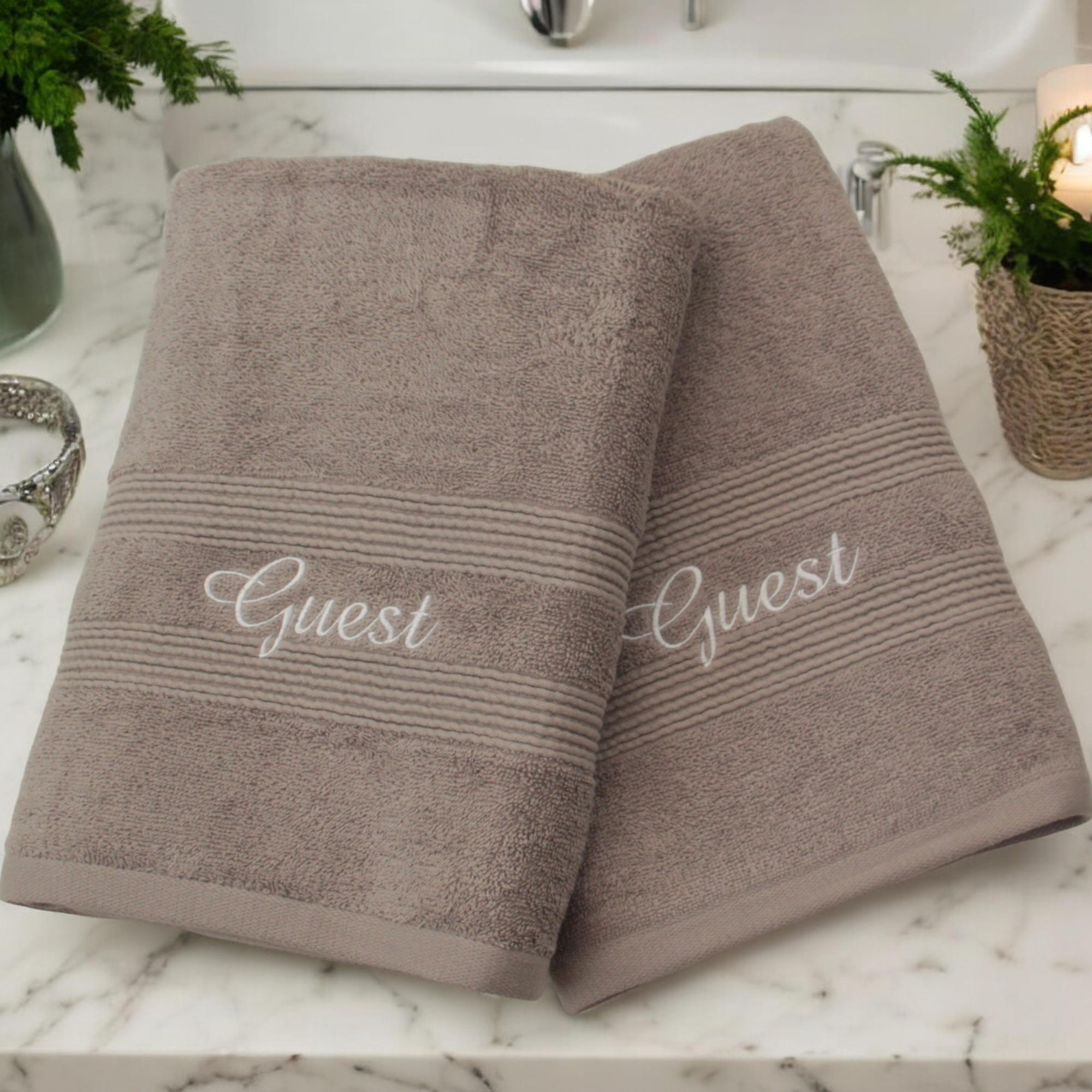 Grey Bath Towels Personalised Gift Set