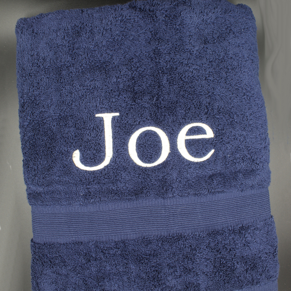 Personalised Bath Towel Navy Blue, AmysGifts