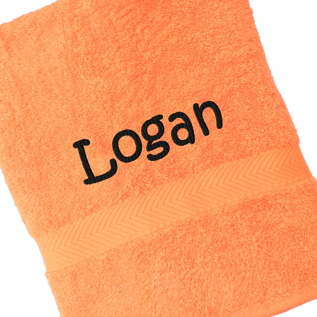 Personalised Bath Towel Orange Luxury Cotton Towel