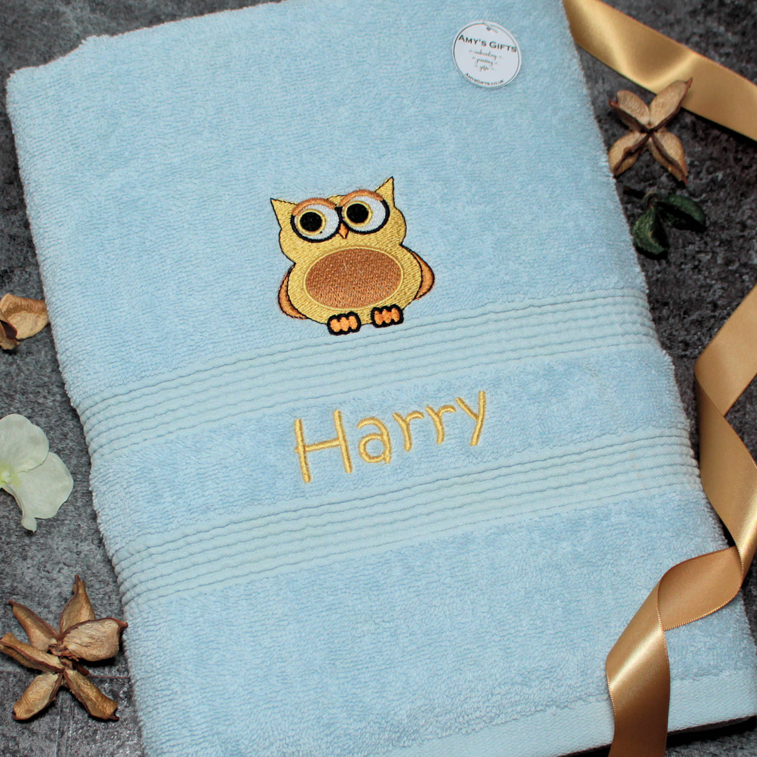 Owl Towel Embroidered Bath Towel