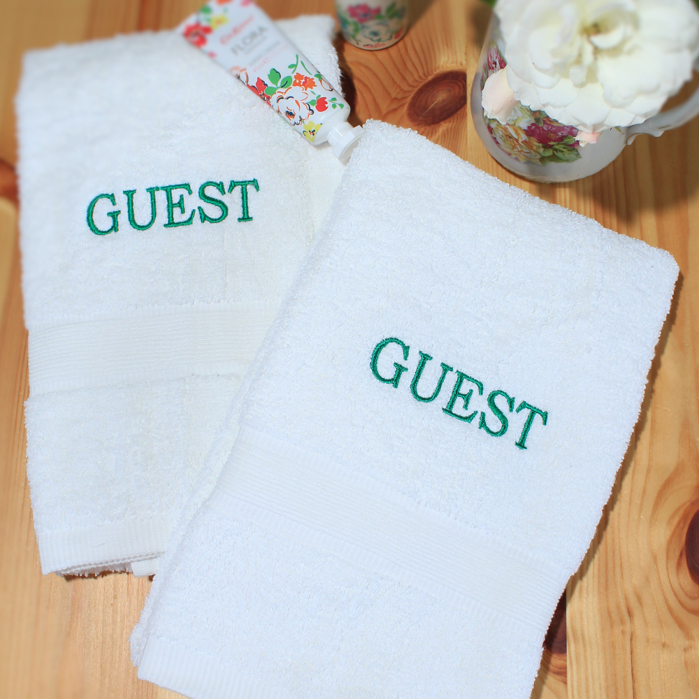 Personalised Hand Towels White Hand Gift Set