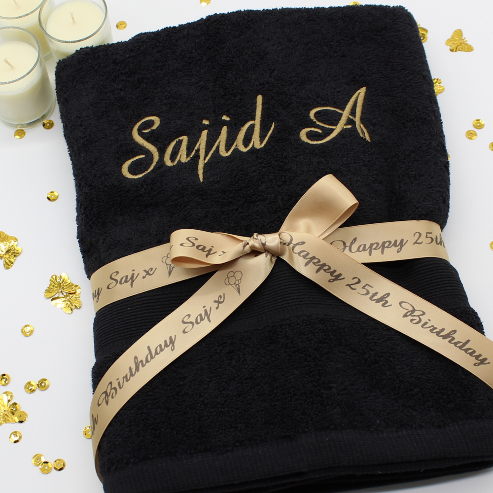 Personalised Towel with Gift Ribbon