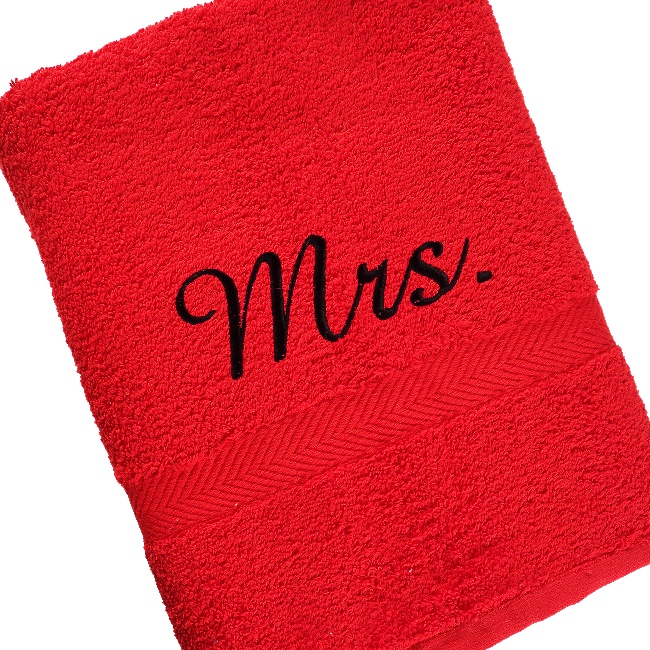 Personalised Bath Towel Red Luxury Cotton Towel
