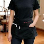 Personalised Bar Apron 3 Pocket Black Waist Apron