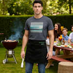Personalised Bar Apron Black Single Pocket Waist Apron
