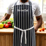 Personalised Butchers Aprons Navy Stripe Apron