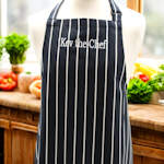 Personalised Butchers Aprons Navy Stripe Apron