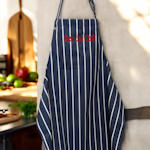 Personalised Butchers Aprons Navy Stripe Apron
